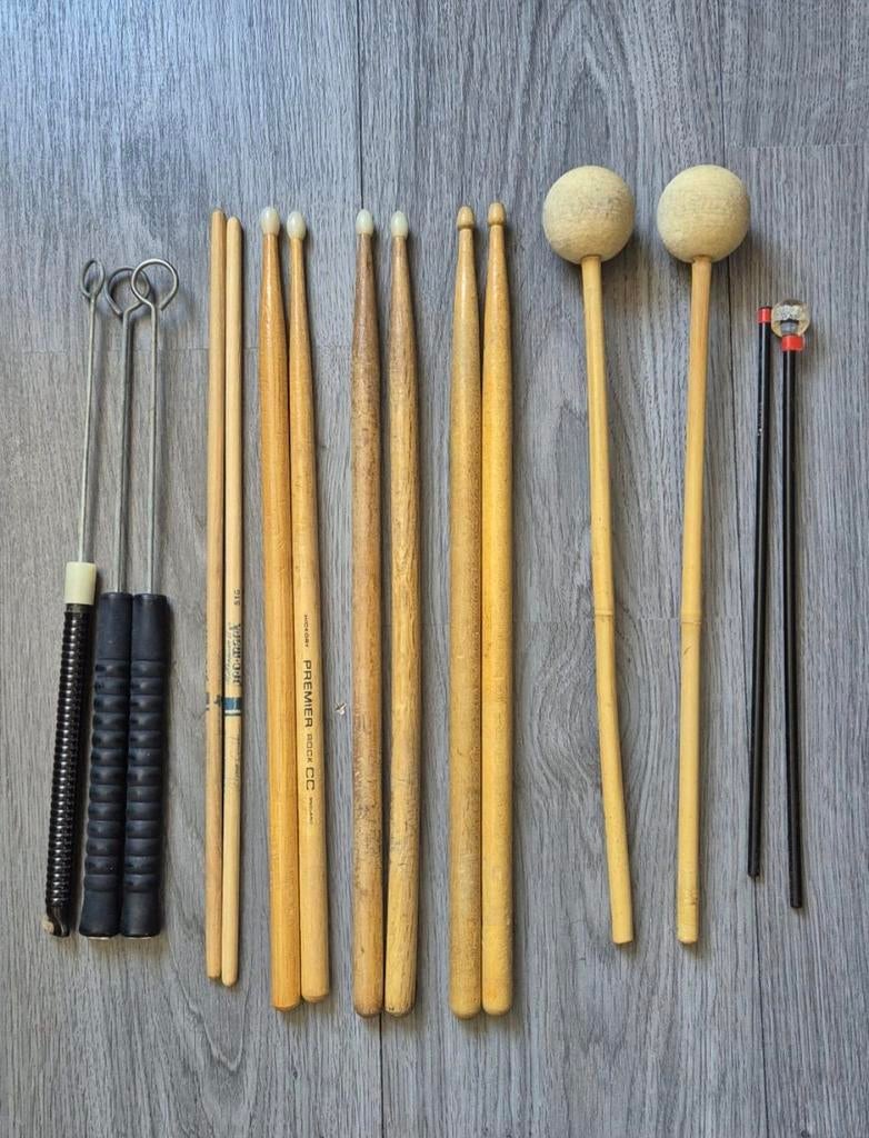Diverse drumstokken set met opbergtas, Ophalen of Verzenden, Gebruikt, Overige merken