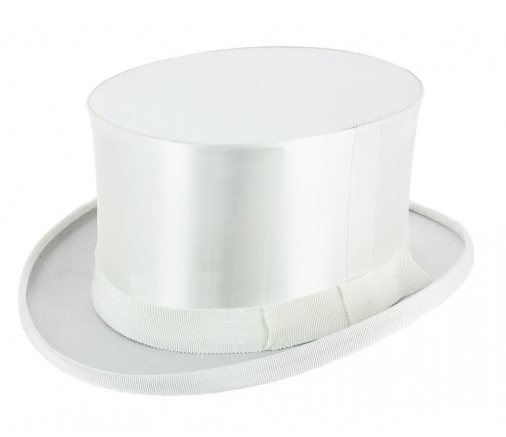 hoge hoed inklapbaar chapeau claque wit maat 57/58, Ophalen of Verzenden, Nieuw, 57 cm (M, 7⅛ inch) of minder, Hoed