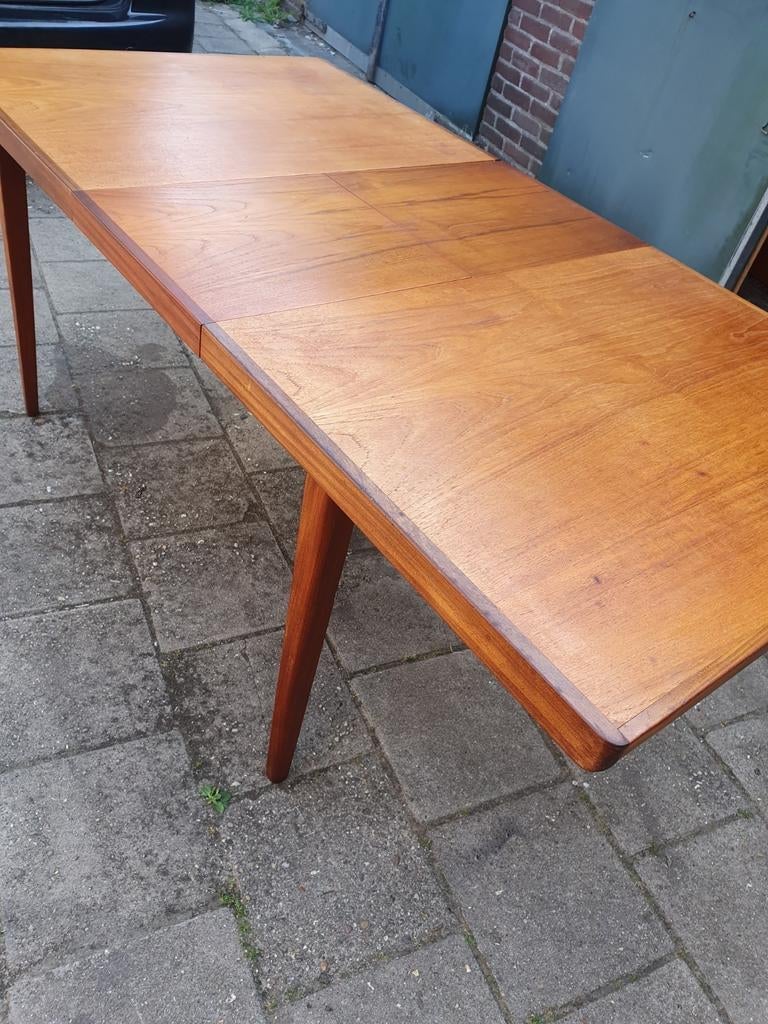 Vintage eettafel Sixties, Ophalen, Gebruikt, Teakhout, 50 tot 100 cm