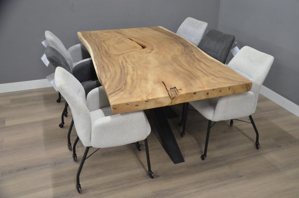 Suar boomstamtafel 200 cm – BT 977 – 2 meter boomstamtafel, Overige houtsoorten, 100 tot 150 cm, Ophalen of Verzenden, Vijf personen of meer