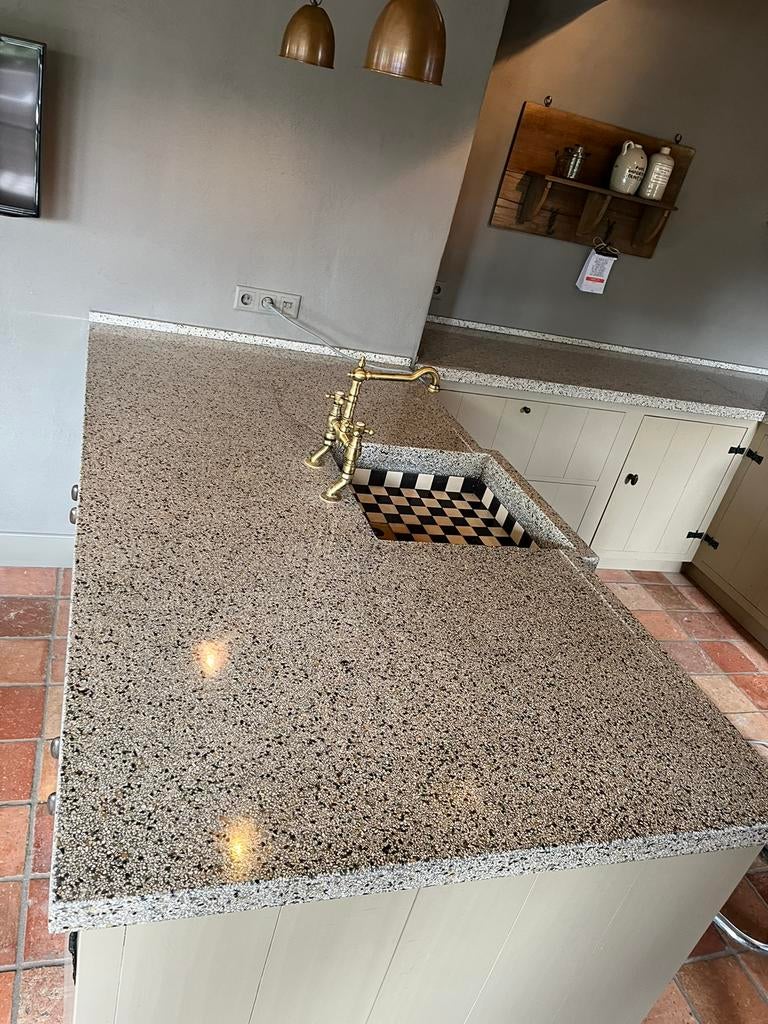 Aanrecht blad polijsten, Ophalen of Verzenden, Terrazzo, Terrazzo, Terrazzo