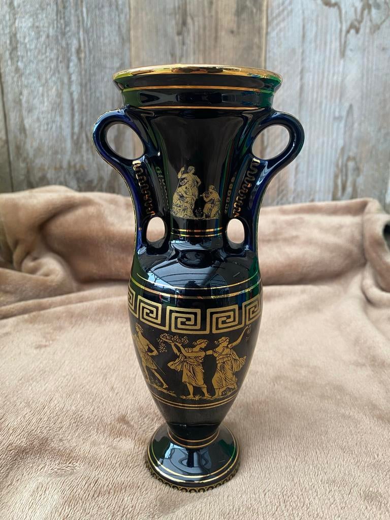 Handgemaakte Griekse vaas, 24 K Goud., Antiek en Kunst, Ophalen
