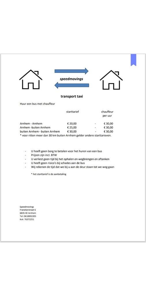 Verhuizing transport, Chauffeursdiensten