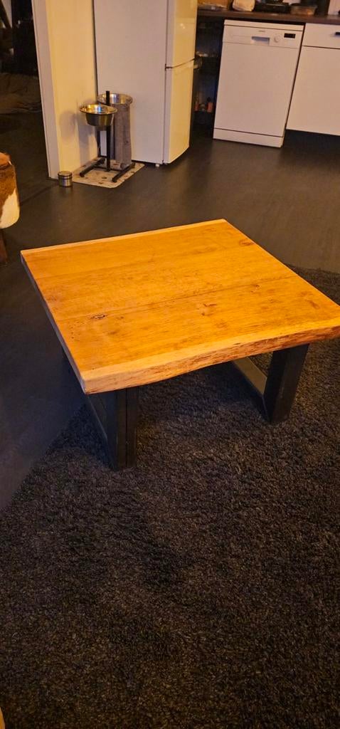 Unieke Eiken houten Salontafel! Zwart, Eiken, Huis en Inrichting, Tafels | Salontafels, 100 tot 150 cm, Eikenhout, Minder dan 50 cm