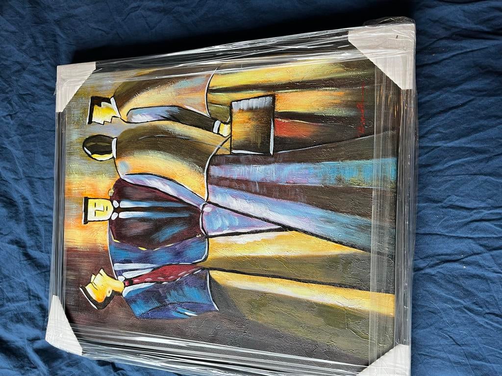 Schilderij met lijst, Antiek en Kunst, Kunst | Schilderijen | Klassiek, Ophalen of Verzenden