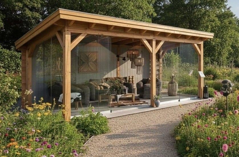 Douglasvision Prestige overkapping 600x350 cm NU €7999, Tuin en Terras, Overkappingen, Gebruikt, Overige typen, Ophalen