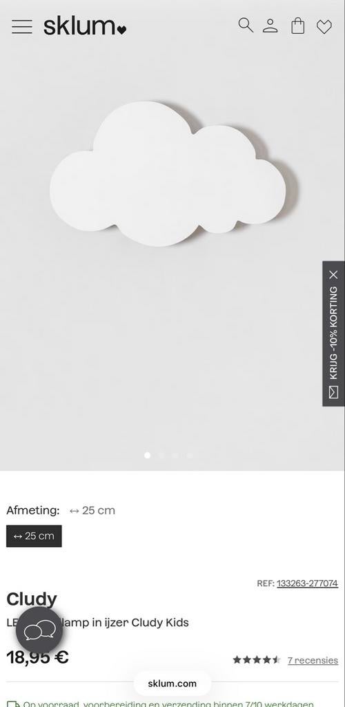 Nieuwe SkLUM Cludy LED Lamp - Wolk Design, Huis en Inrichting, Lampen | Hanglampen, Ophalen, Nieuw, Metaal, Minder dan 50 cm