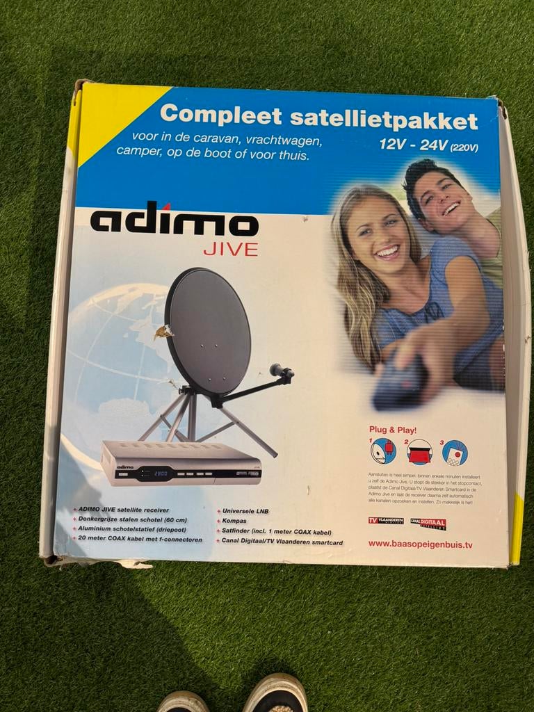 Compleet Adimo JIVE Satellietpakket – 60 cm schotel, Ophalen of Verzenden, Zo goed als nieuw, (Schotel)antenne, Overige merken