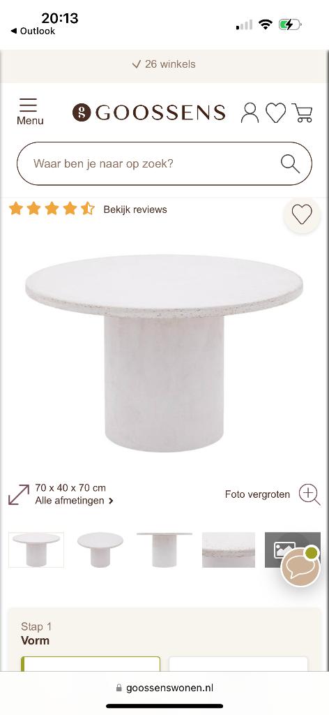 Goossens tafel 70x70, Ophalen, 50 tot 100 cm, Rond, Nieuw