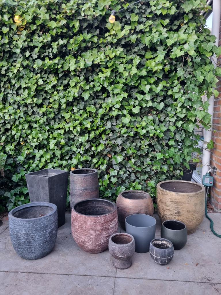 Diverse bloempotten en plantenbakken - Verschillende maten, Tuin en Terras, Overige materialen, Gebruikt, Minder dan 40 cm, Balkon