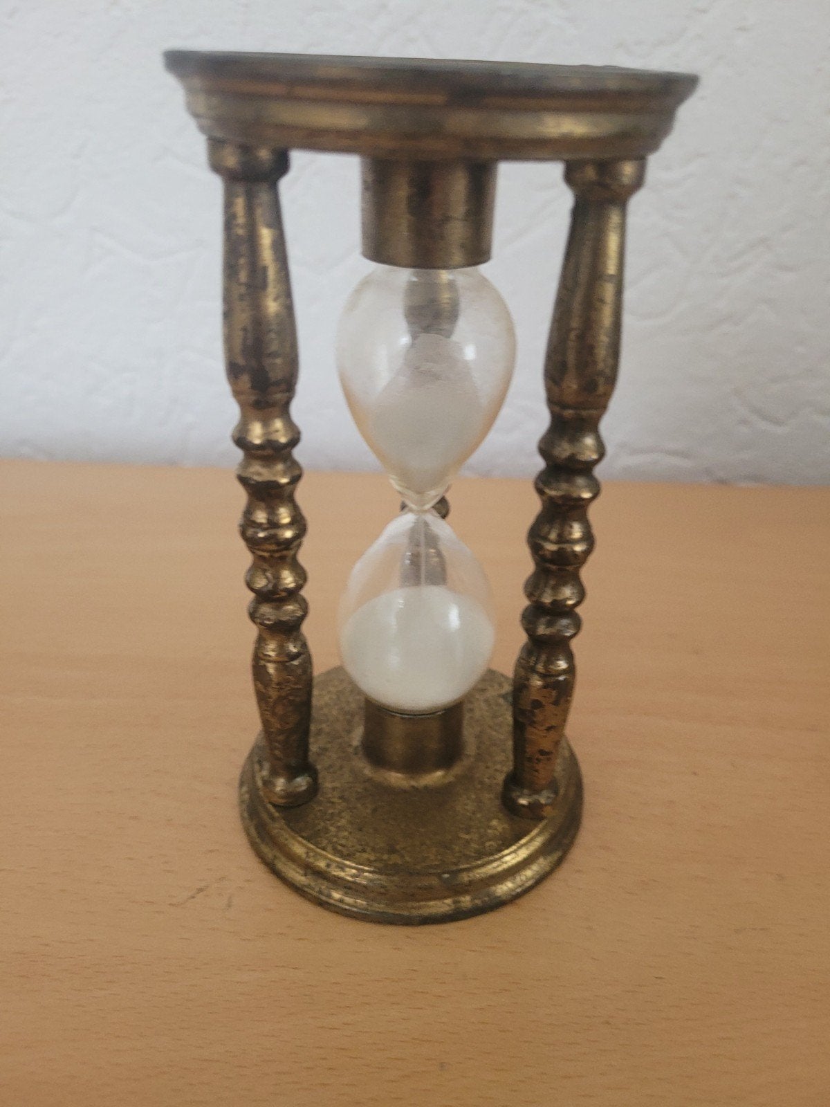 Antieke zandloper met messing frame, Ophalen of Verzenden
