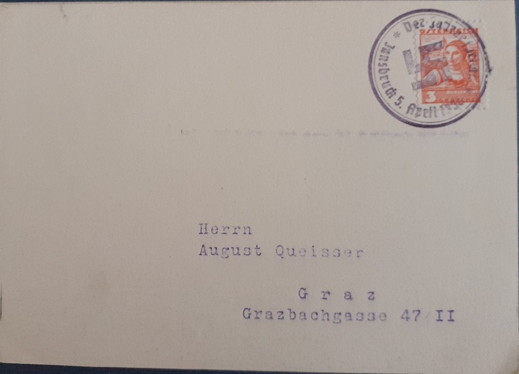 Oostenrijk Briefkaart 1936, Postzegels en Munten, Brieven en Enveloppen | Buitenland, Ophalen of Verzenden, Briefkaart