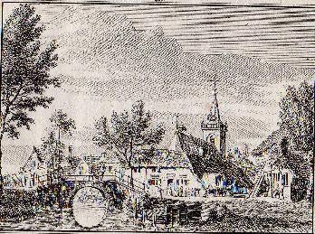 Kopergravure het dorp Nieuwland in Utrecht, 1750 Spilman, Antiek en Kunst, Kunst | Etsen en Gravures, Verzenden