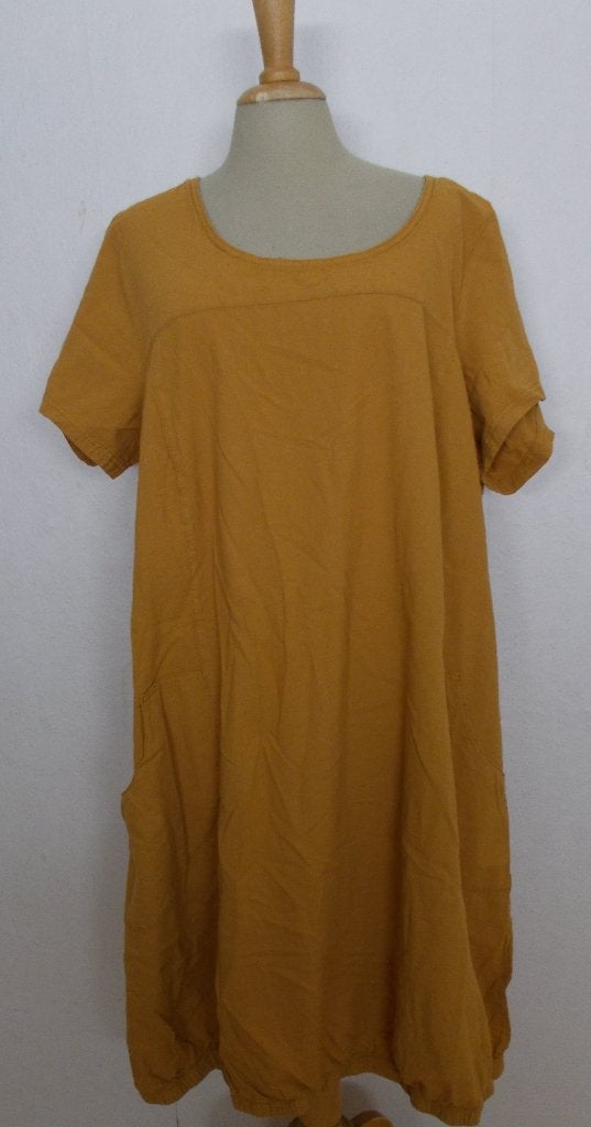Leuke 100% katoenen okergele jurk van Zizzi! L/XL, Overige kleuren, Verzenden, Maat 46/48 (XL) of groter, Zo goed als nieuw