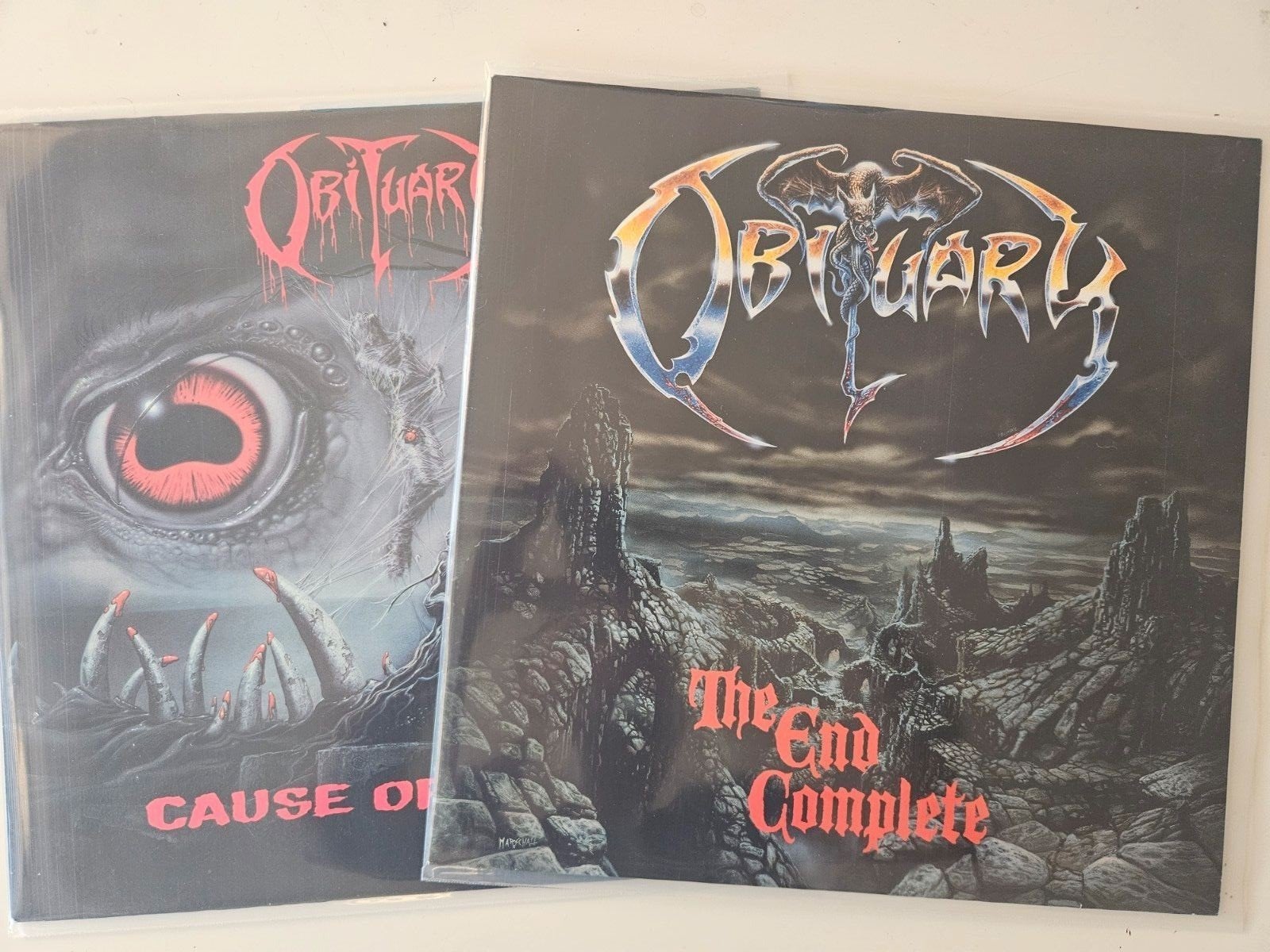 Obituary - Cause of Death & The end complete 1st press, Cd's en Dvd's, Ophalen of Verzenden, Black metal, Album