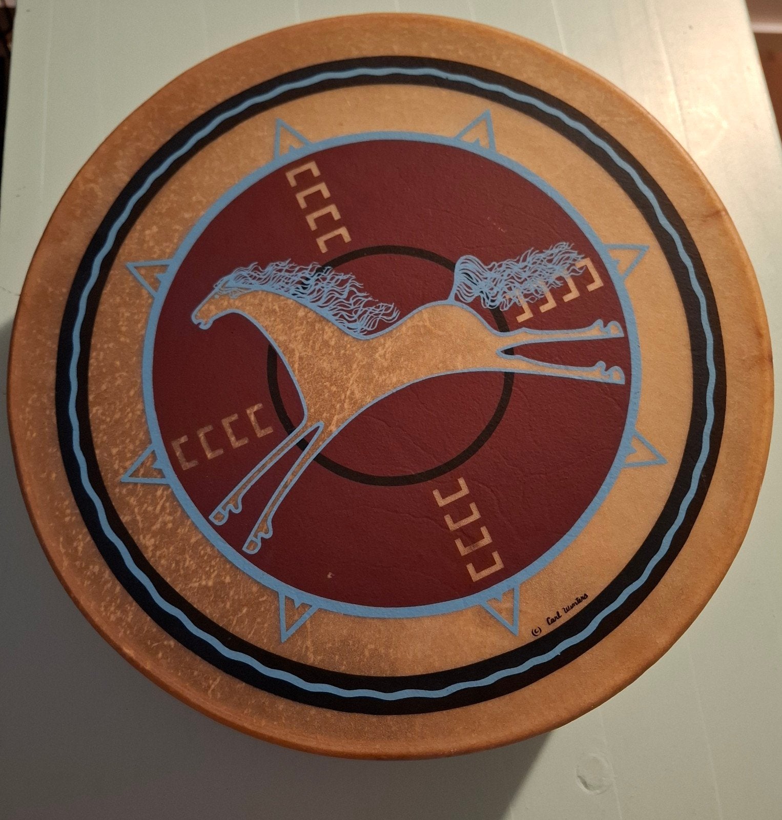 Handgemaakte Native American trommel. Carl Winters, Ophalen of Verzenden, Zo goed als nieuw, Overige merken