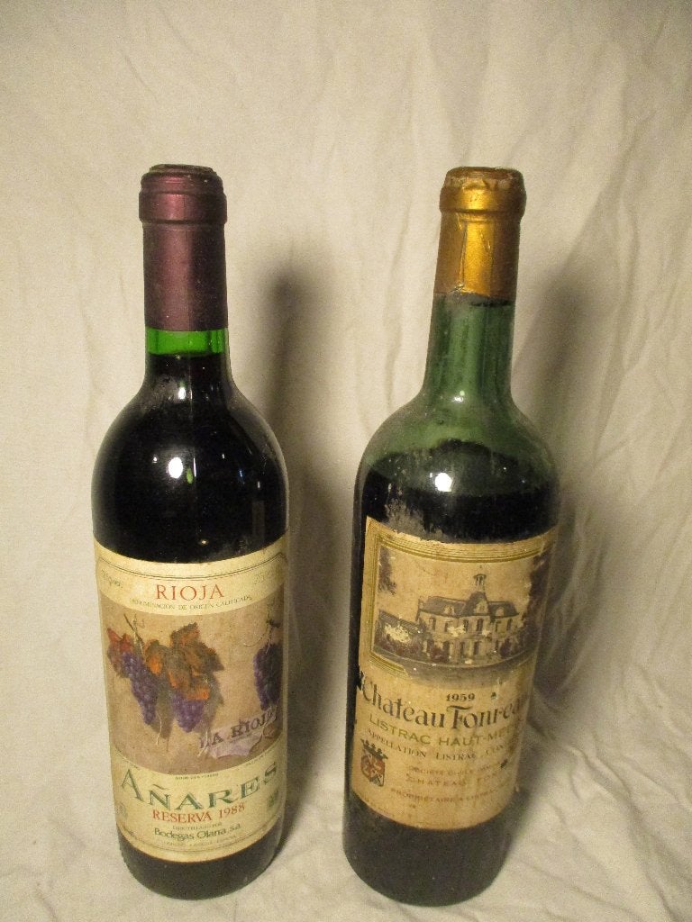 2x flessen wijn 1988 en 1959, Ophalen of Verzenden, Frankrijk, Champagne