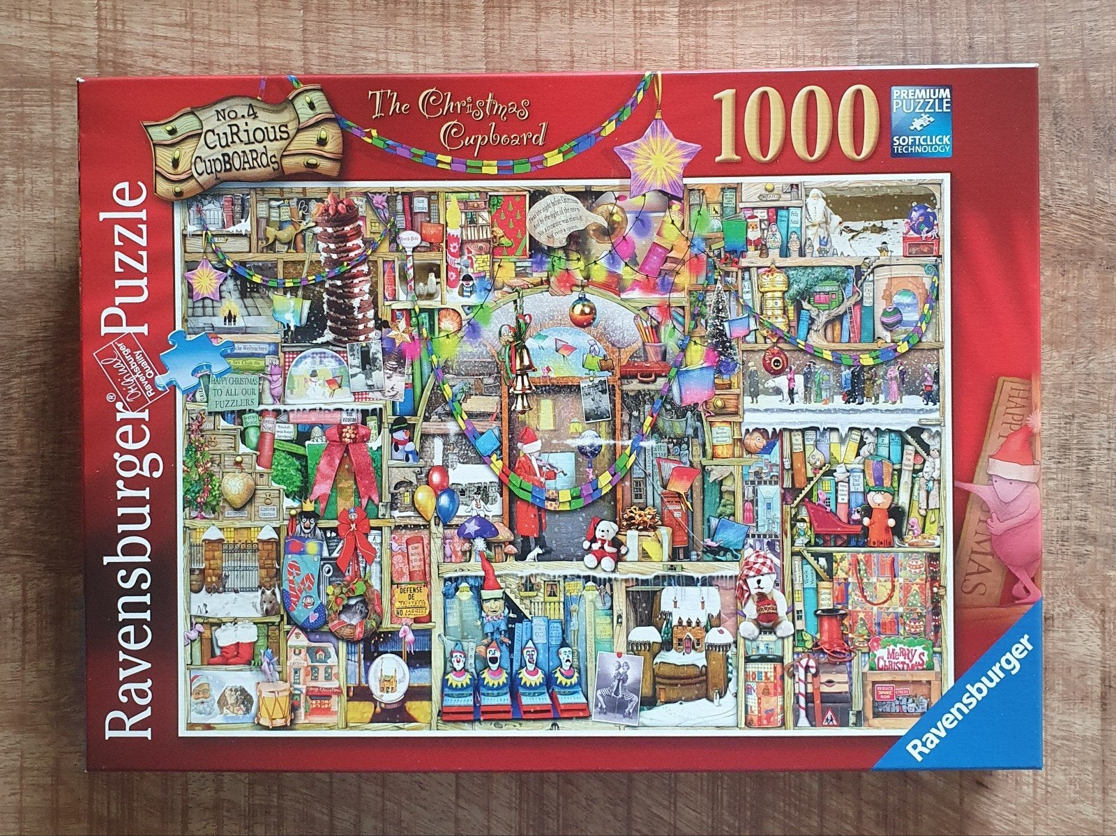 Ravensburger legpuzzel "The Christmas Cupboard" 1000 stukjes, Ophalen of Verzenden, 500 t/m 1500 stukjes, Zo goed als nieuw