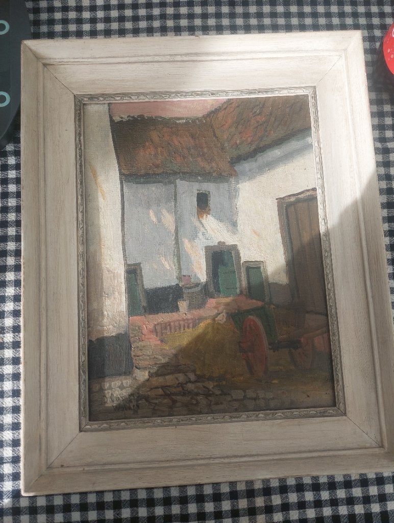 sfeervol antiek olieverfschilderijkunstenaar j.c Wolters, Antiek en Kunst, Kunst | Schilderijen | Klassiek, Ophalen, Landschap