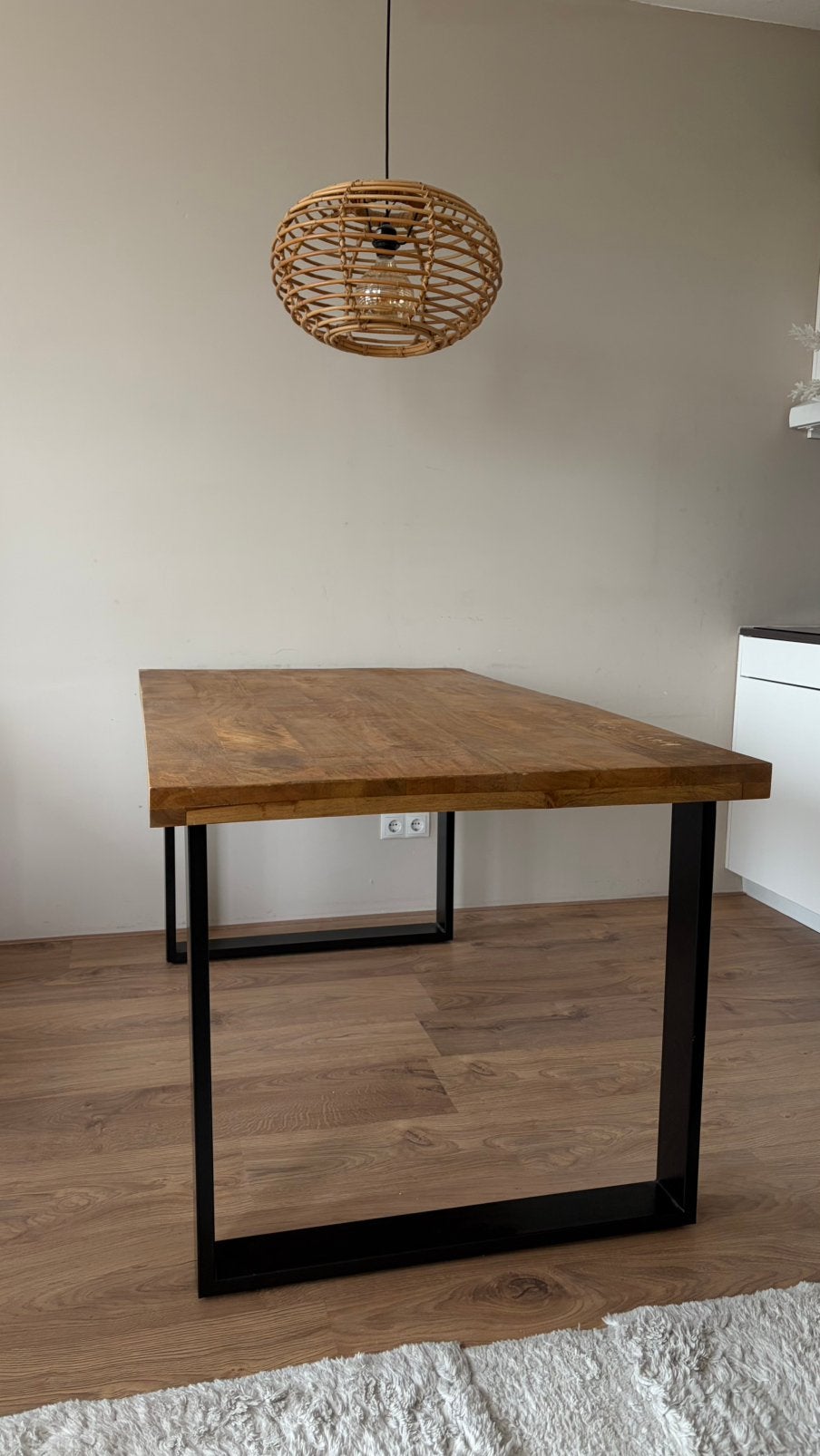 Mango houten tafel 160 x 90, Ophalen, 50 tot 100 cm, 150 tot 200 cm, Zo goed als nieuw