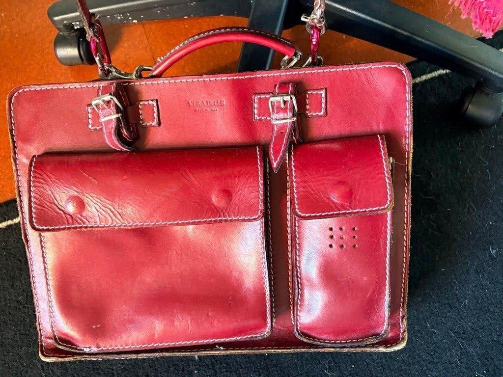 Leren rode tas (Italiaans), Sieraden, Tassen en Uiterlijk, Ophalen, Gebruikt, Rood, Overige typen