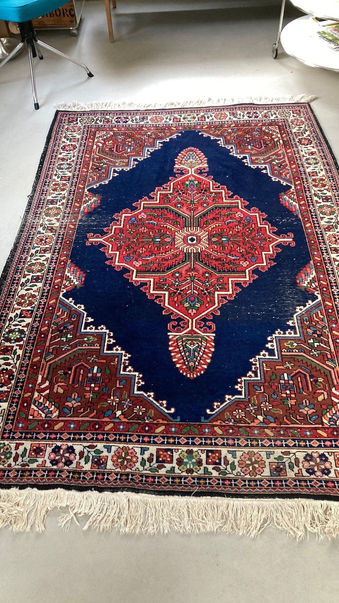 Vintage handgeknoopt Perzisch  tapijt Iran, Ophalen