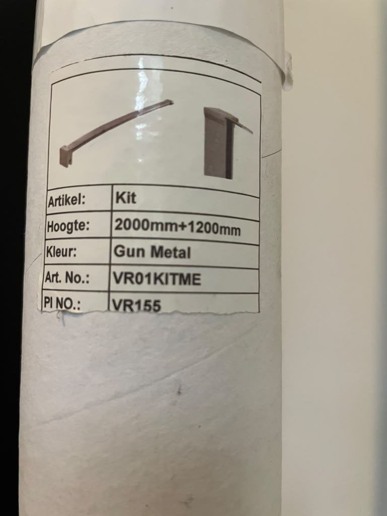 Muurprofiel en Stabilisatiestang Geborsteld Gunmetal, Ophalen, Nieuw, Douche