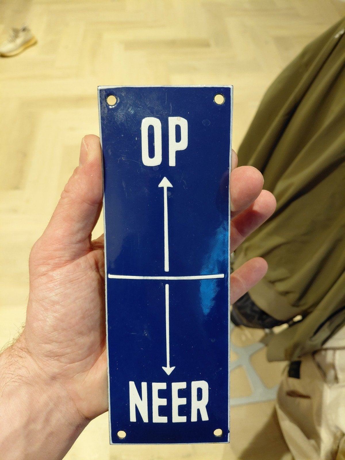 Emaille bord, Ophalen of Verzenden