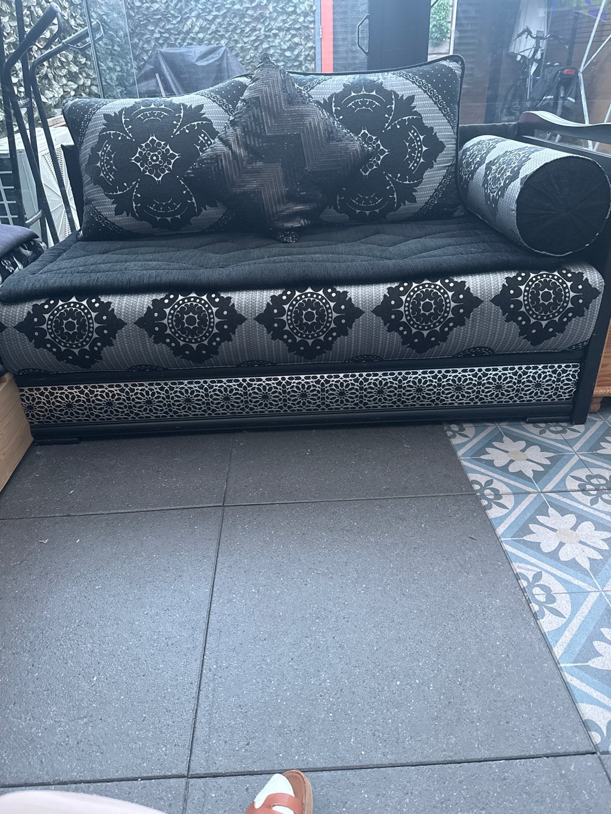 Marokkaanse bank/divan met kussens, Ophalen, Gebruikt, Stof