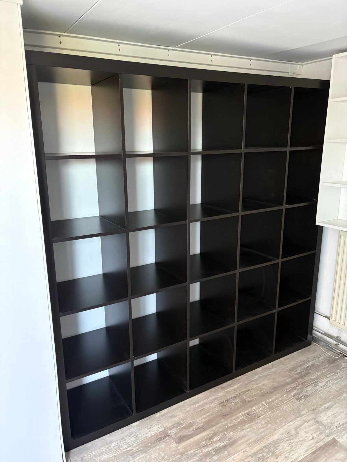 Grote zwarte kast met 25 vakken - IKEA Kallax stijl, Met plank(en), Gebruikt, 150 tot 200 cm, Ophalen of Verzenden