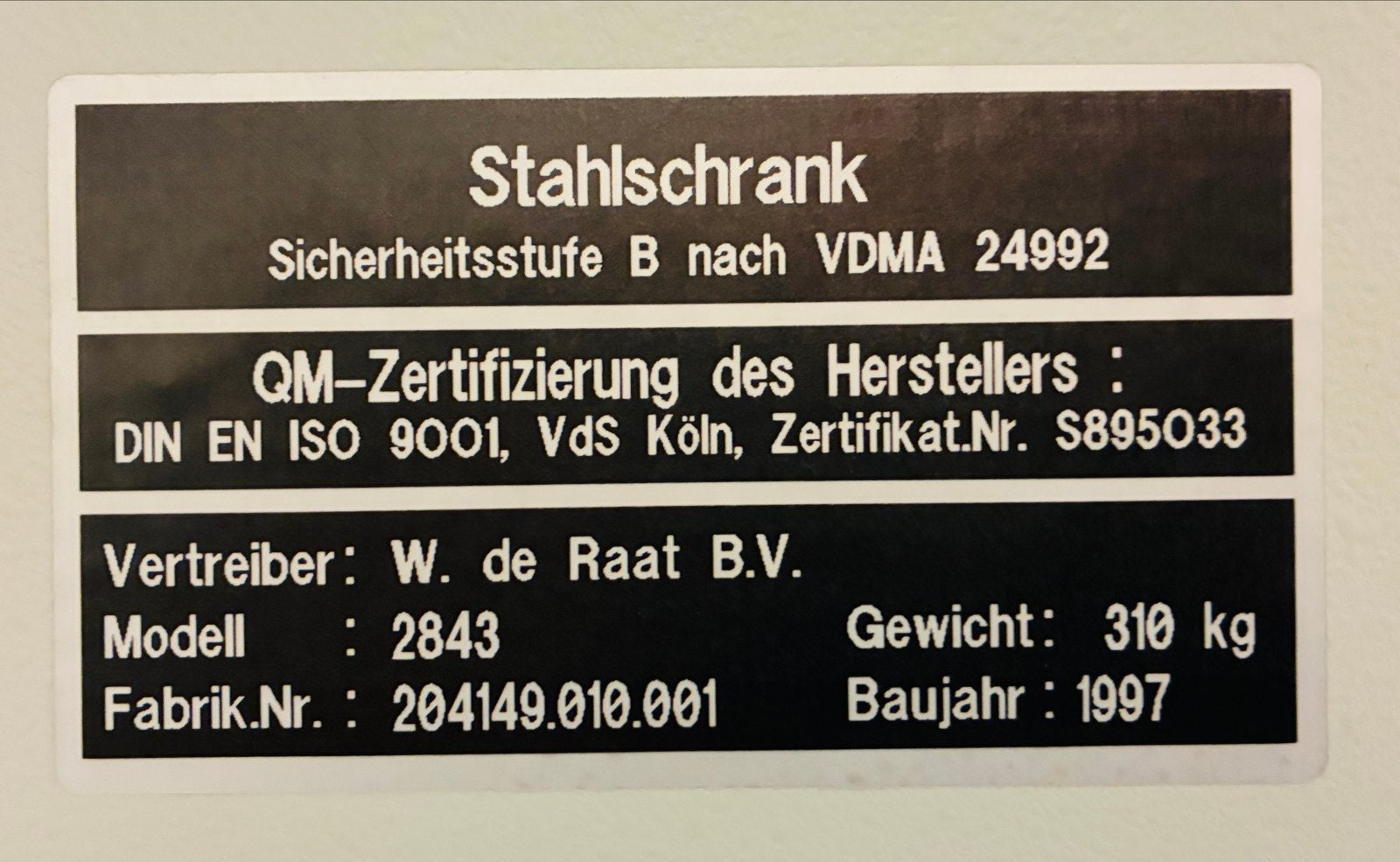 Brandkluis met sleutel 50 cm bij 2 mtr diepte ca. 50 cm, Ophalen, Gebruikt, Brandkast