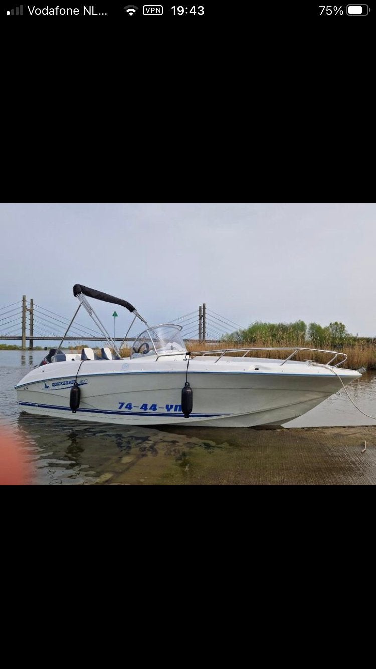 Quicksilver commander 600 met Suzuki 140 pk buitenboordmoto, Watersport en Boten, Ophalen, 120 tot 200 pk, Zo goed als nieuw, Quicksilver
