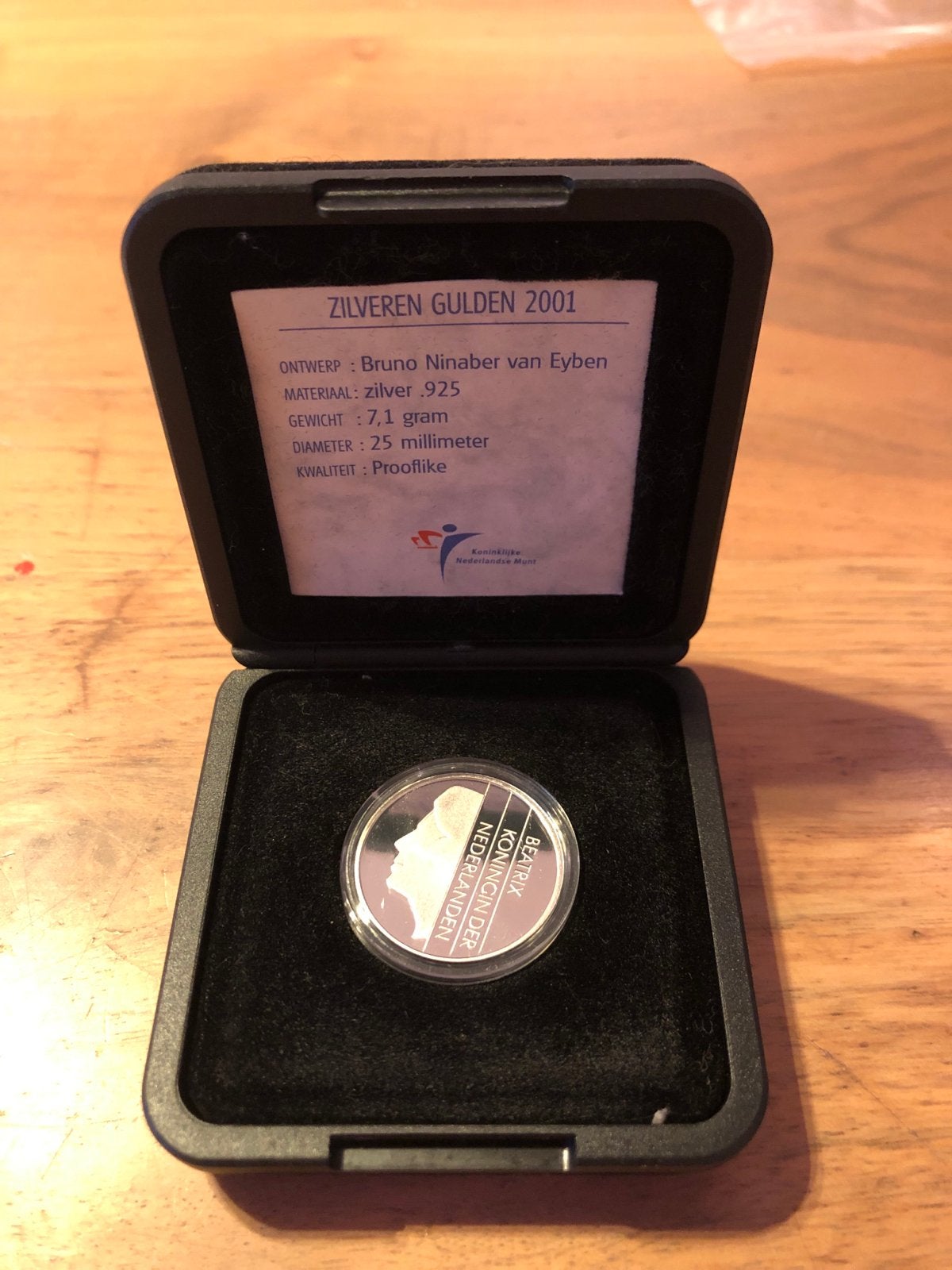 Zilveren Gulden 2001 - Koningin Beatrix Prooflike, 1 gulden, Koningin Beatrix, Zilver, Ophalen of Verzenden