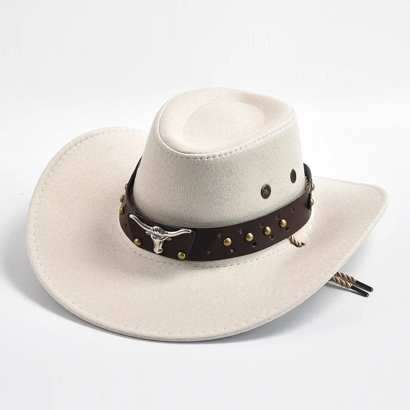 Vintage stijl cowboy hoed met prachtig embleem unisex, Ophalen of Verzenden, Nieuw