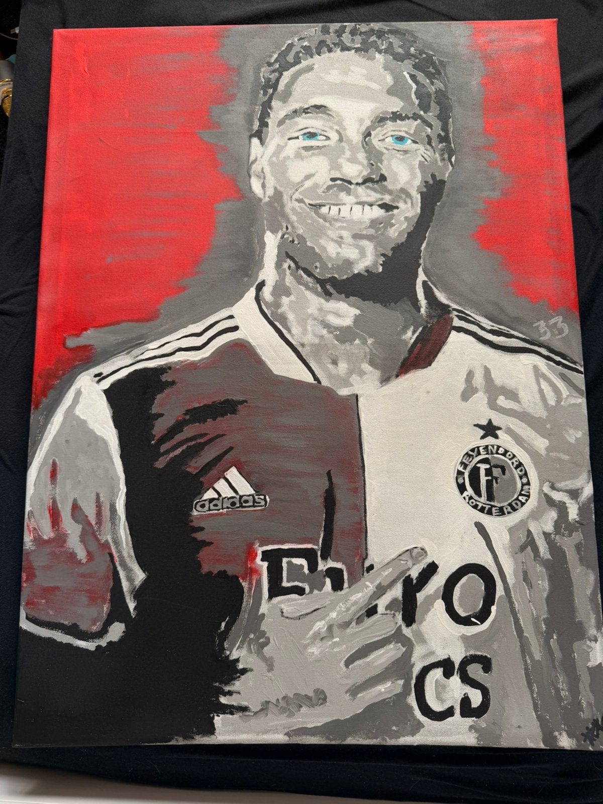 Feyenoord Cyriel Dessers (2021/2022) schilderij, Ophalen