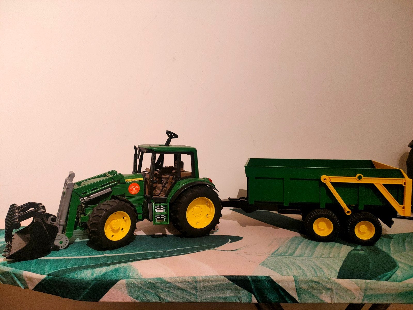 John Deere Tractor met Voorlader en Kiepwagen Speelgoed, Kinderen en Baby's, Ophalen, Gebruikt