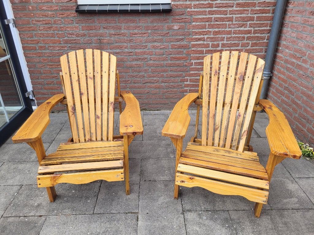 Ligstoelen in Canadese stijl, Tuin en Terras, Ophalen, Gebruikt, Hout