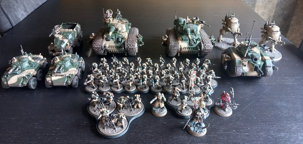 Astra Militarum Army fully Painted, Hobby en Vrije tijd, Wargaming, Figuurtje(s), Warhammer, Ophalen of Verzenden, Zo goed als nieuw