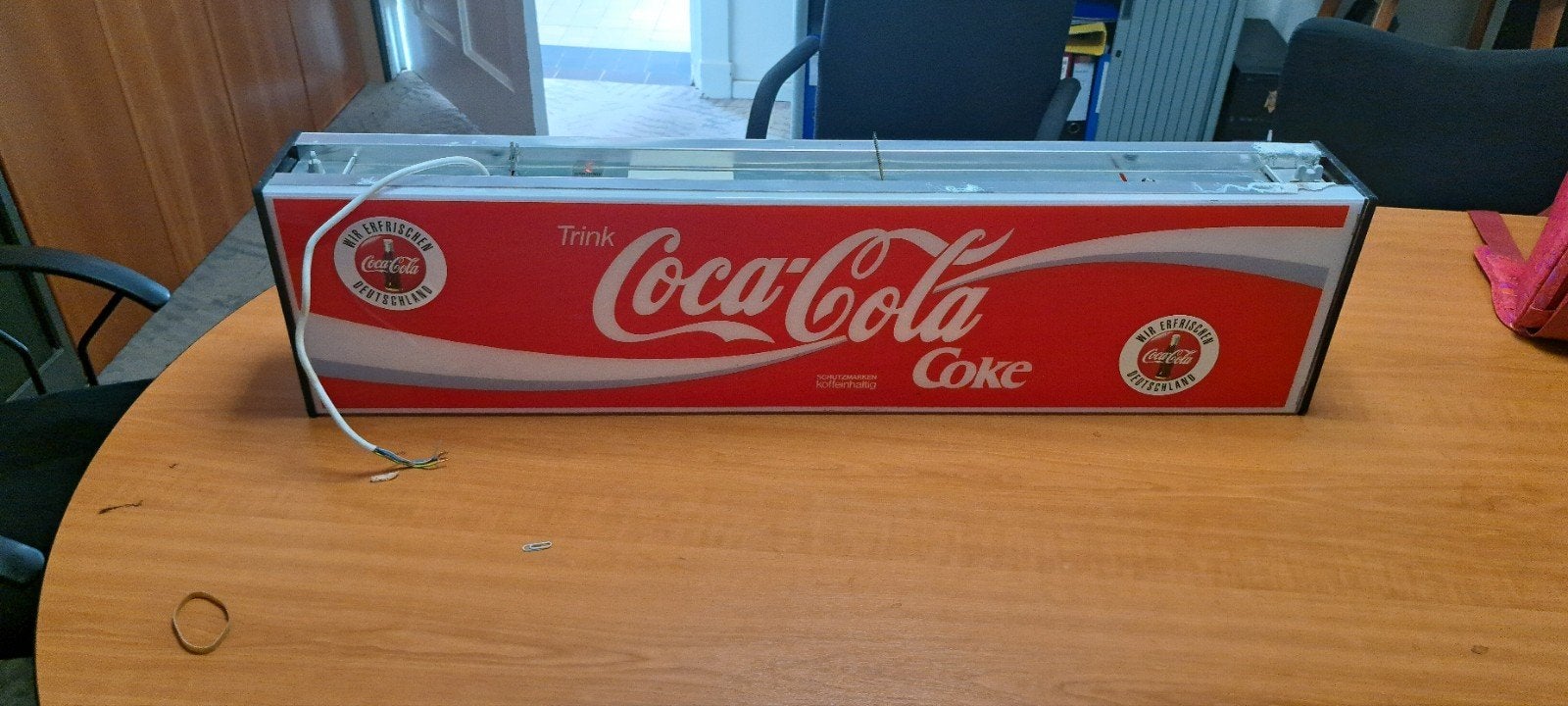 Vintage Coca-Cola Lichtbak - Duitsland 'Trink Coca-Cola', Ophalen, Lichtbak of (neon) lamp, Onbekend, Onbekend