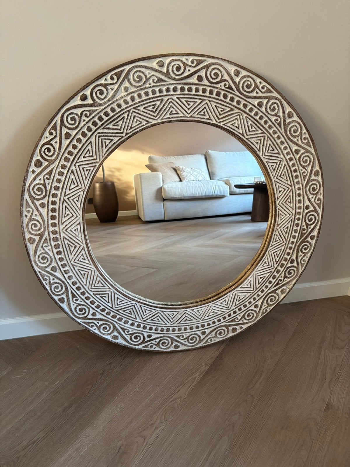 Ibiza Spiegel - 80 cm, Ophalen, Rond, Zo goed als nieuw, 75 tot 100 cm