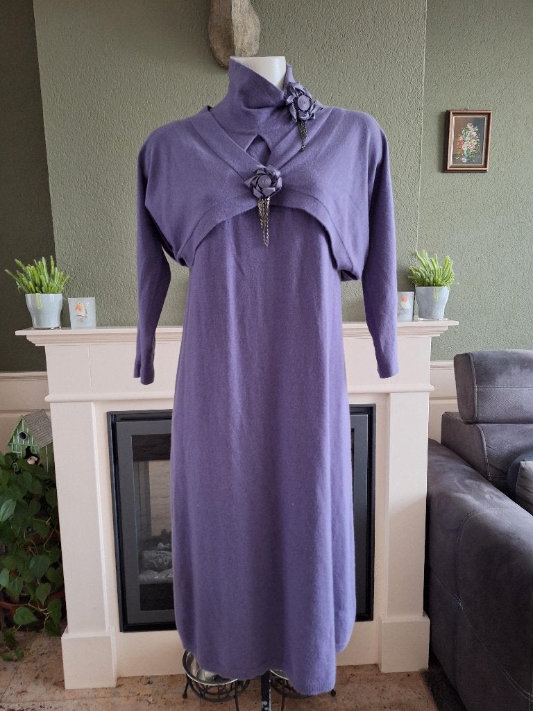 Apanage paarse jurk en vest bolero 36 met cashmere, Verzenden, Paars, Zo goed als nieuw, Apanage