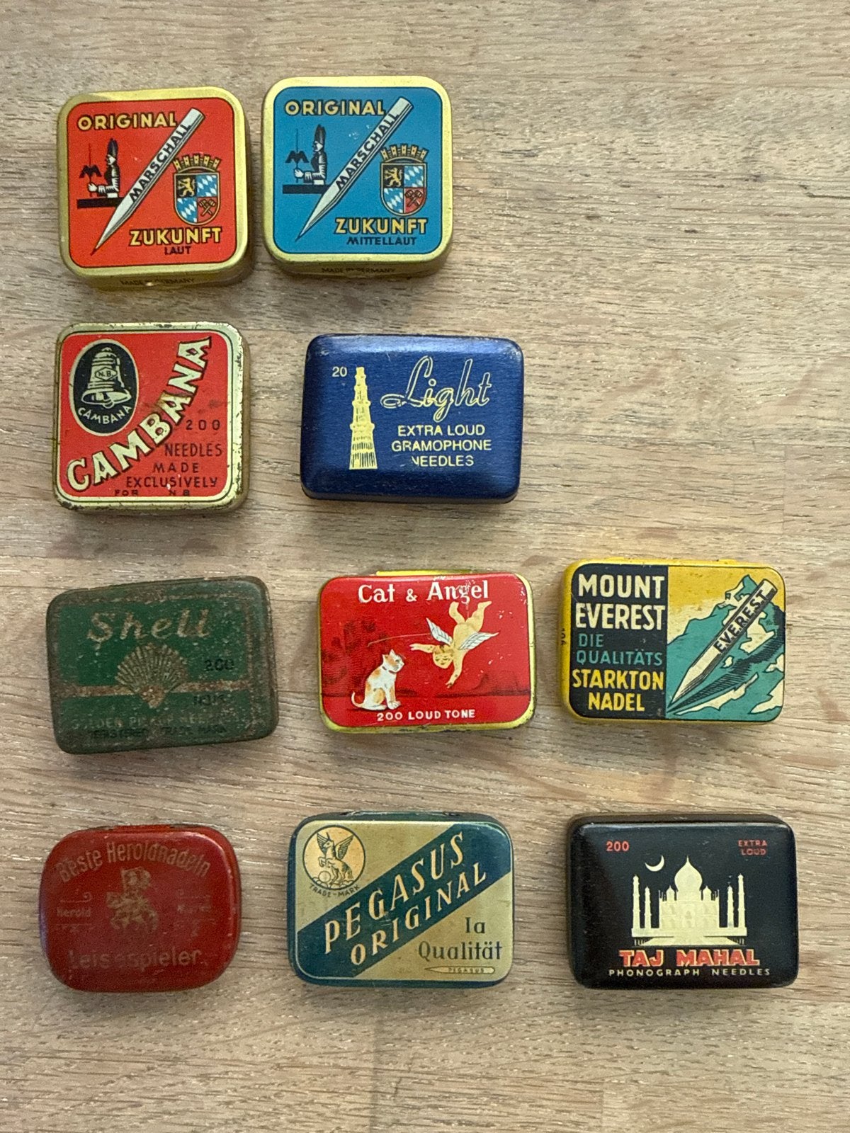 Verzameling van 8 Antieke Grammofoonnaalden Doosjes, Antiek en Kunst, Ophalen of Verzenden