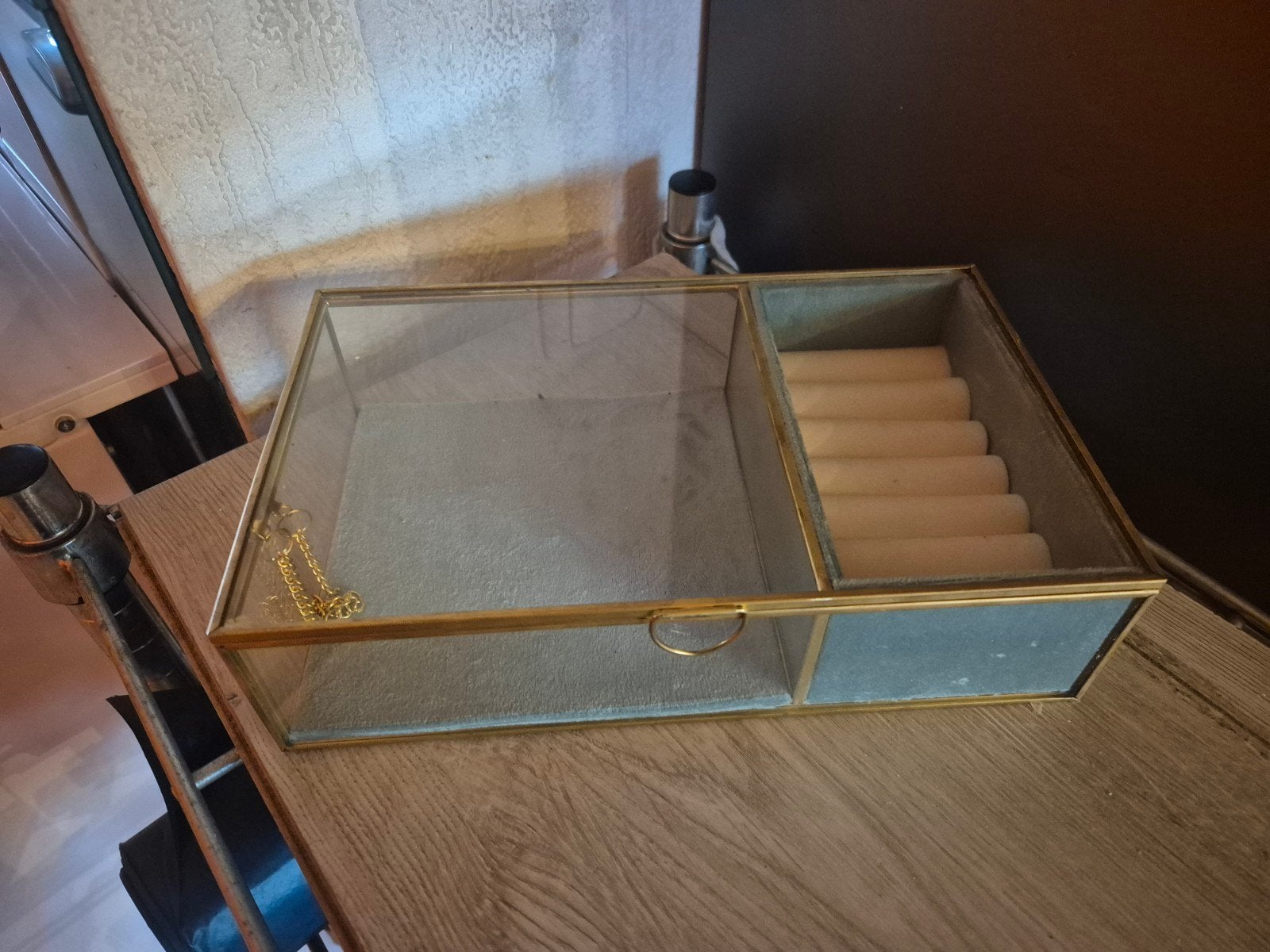 glazen sieradendoos, Antiek en Kunst, Ophalen of Verzenden