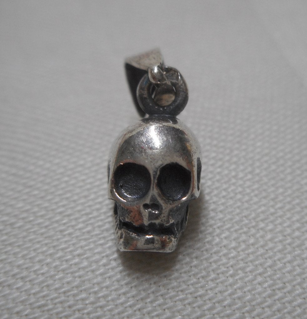 Zilveren klein doodskop hangertje nr.1398, Verzenden, Zo goed als nieuw, Zilver, Zilver