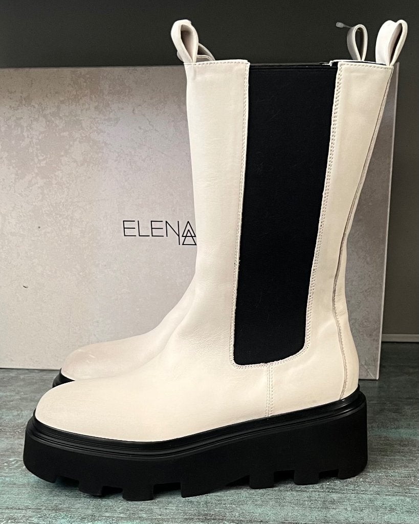 Elena Iachi. Leren laarzen. Mt 41. Nieuw!!, Kleding | Dames, Hoge laarzen, Overige kleuren, Ophalen of Verzenden, Zo goed als nieuw