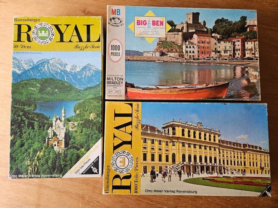 3  Legpuzzels: Ravensburger Royal & Big Ben ), Ophalen, 500 t/m 1500 stukjes, Gebruikt, Legpuzzel