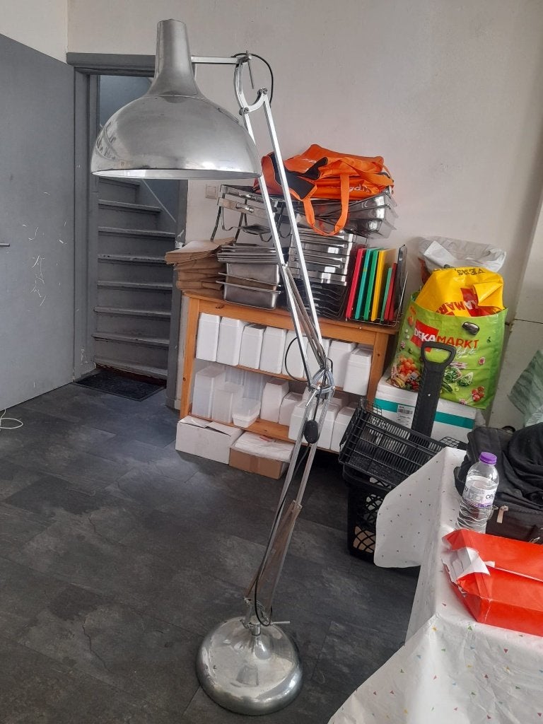 grote verchroomde bureaulamp verstelbaar, Huis en Inrichting, Gebruikt, Ophalen of Verzenden, Tijdloos, Metaal