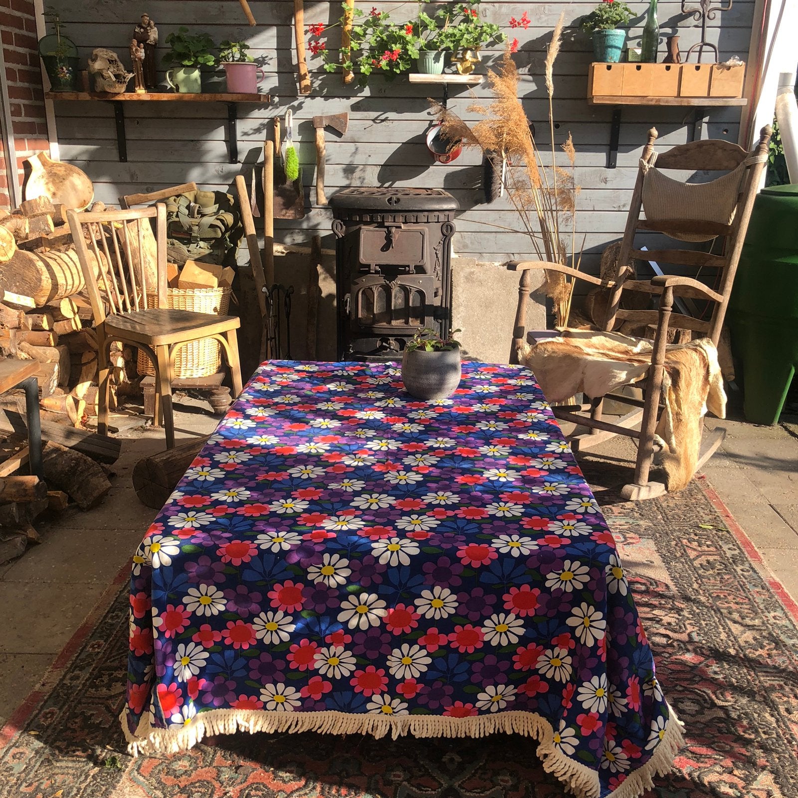 Vintage tafelkleed jaren 70, Ophalen of Verzenden, Gebruikt, Rechthoek