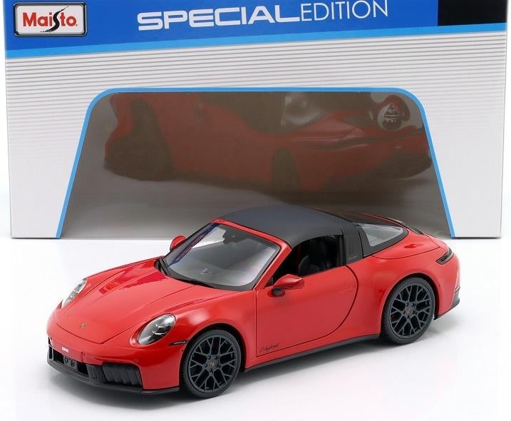 Porsche 911 (992.2) Targa 4 GTS Hybrid 2025 Rood 1-18 Maisto, Tschuiten@hotmail.com, Auto, Nieuw, Ophalen of Verzenden