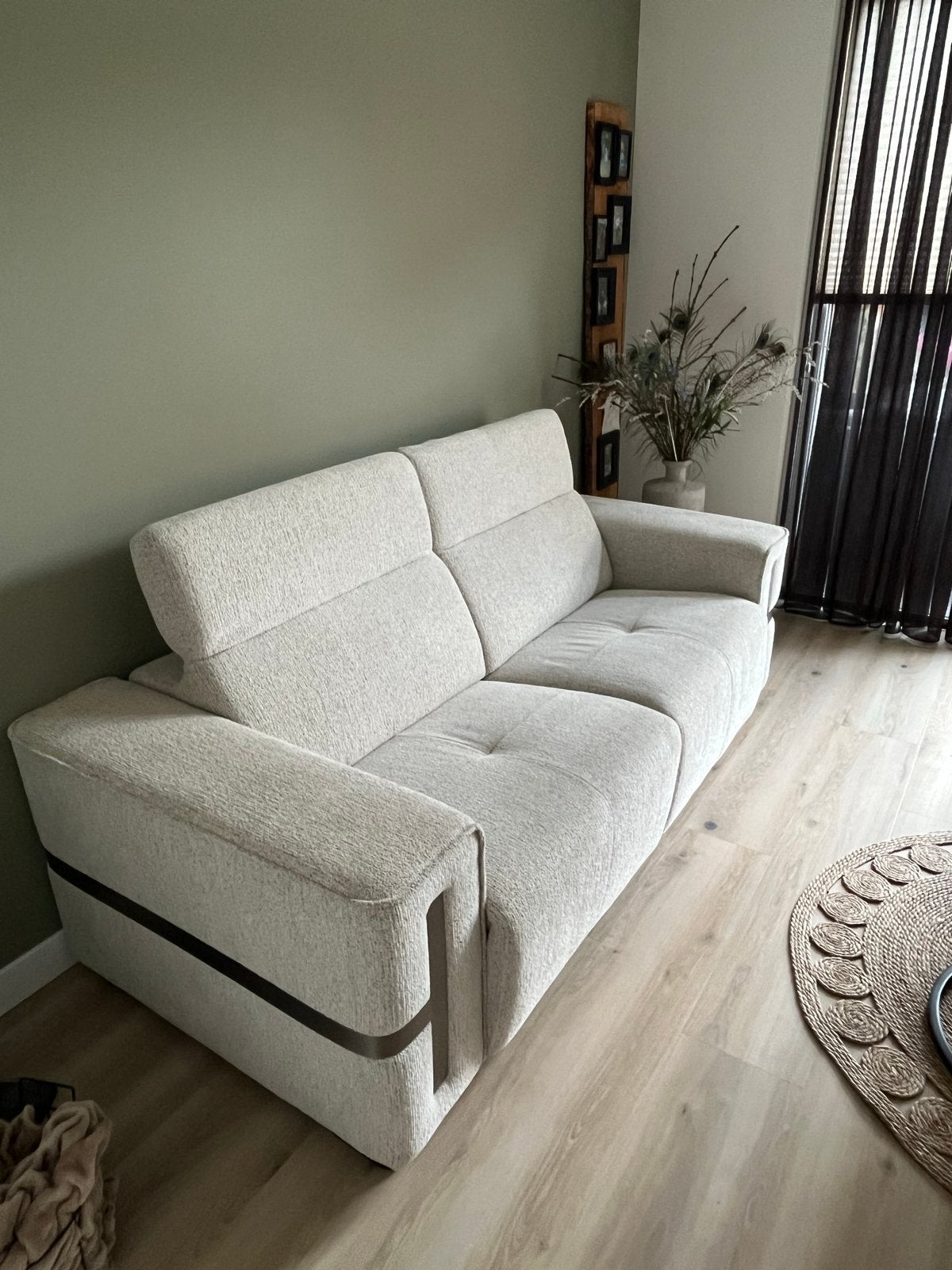 Moderne 2-zitsbank met relaxfunctie, Huis en Inrichting, Ophalen, 100 tot 125 cm, Tweepersoons, Zo goed als nieuw